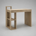 Scrivania da ufficio 120 x 60 x 75 cm in MDF effetto rovere chiaro rettangolare con libreria laterale